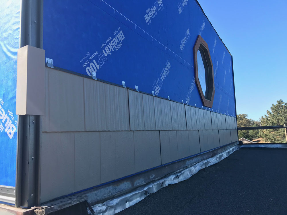 Siding rows on rolling roof