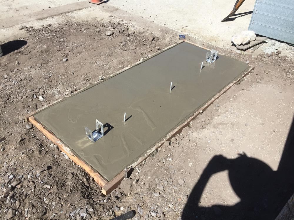 Stair base poured